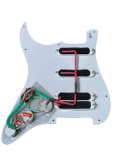 Load image into Gallery viewer, LACE® Custom Shop Strat Plus Ultra “Redline” Loaded Pickguard