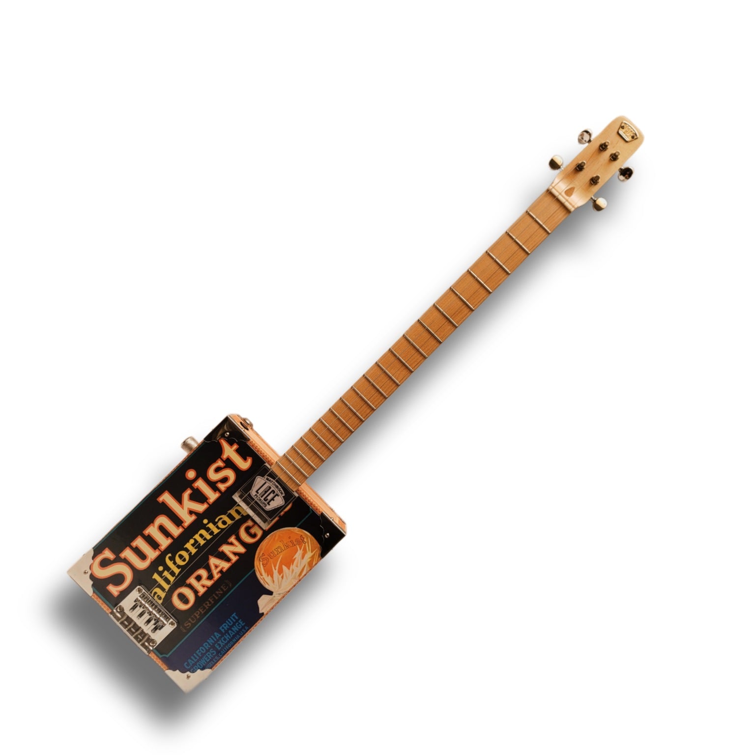 Sunkist Electric Cigar Box Guitar by Orange Crate (4 String